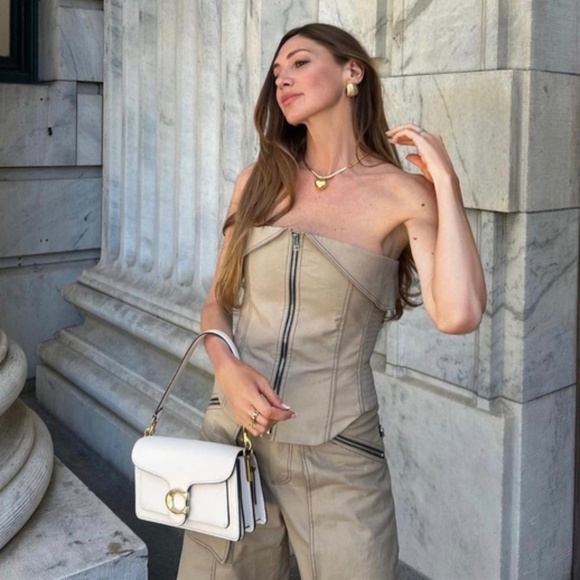 NWT Zara topstitched zipper bustier XS - Picture 3 of 15